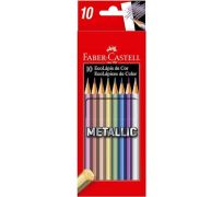 Lápis de Cor  EcoLápis Metalic  Faber-Castell - C/10 Cores  - (REF:120410G)