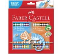 L&aacute;pis de Cor Bicolor  Faber-Castell - C/24 Cores  - (REF:120624)