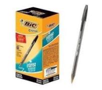 Caneta Bic Cristal 1.6mm Ponta Grossa Cor Preta