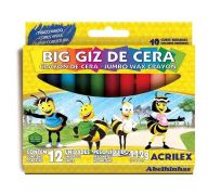 Giz de cera big giz Acrilex 12 cores 09111