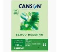 Bloco Canson Para Desenho cor Branco 200gs c/20 folhas A3