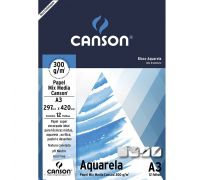 Bloco  Canson  Aquarela 300gs c/12 folhas A3 