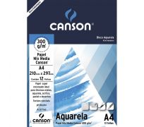 Bloco Canson Aquarela 300gs c/12 folhas A4 