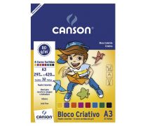 Bloco  Canson Colorido Infantil 8 cores 80gs c/32 folhas A3 