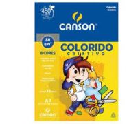 Bloco Canson  Colorido Infantil 8 cores 80gs  c/32 folhas A4 