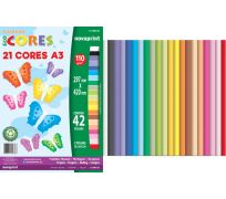 Bloco ecocores papel colorset A3 110 gs 21 cores 42 fls