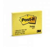 Bloco Autoadesivo  Post-it 3M cor Amarelo 76mm x 102mm c/100 folhas 