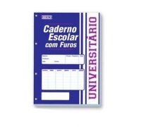 Bloco universitário 100 fls branco 4 furos 