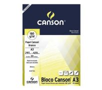 Bloco Canson Para Desenho cor Branco180gs  C/20 folhas A3 