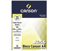 Bloco Canson Para Desenho  cor Branco 180gs c/20 folhas   A4