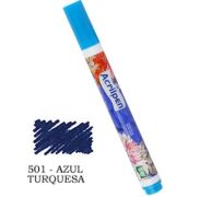 Caneta De Tecido - Acrilex Acrilpen ref:501 - Cor Azul Turquesa