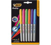 Pincel marcador bic marking, jg com 6 cores