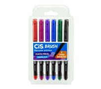 Caneta cis brush aquarelavel 6 cores