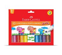 Caneta Faber Castell- Hodrográfica Jumbo Triangular C/12 Cores (Ref:150212J)