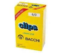 Clips bacchi linha leve 6/0 com 50 unidades