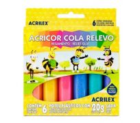 Cola Relevo Acricor Acrilex Jelly 6 Cores