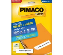 Etiqueta ink jet/laser pimaco carta  25,4 x 101,6mm 6081 c/ 10 fls