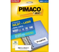 Etiqueta ink jet/laser pimaco carta 33,9 x 101,6mm 6082 c/ 10 fls