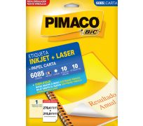 Etiqueta ink jet/laser pimaco carta 215,9 x 279,4mm 6085 c/ 10 fls