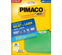 Etiqueta ink jet/laser pimaco carta 12,7 x 44,45mm 6087 c/ 10 fls