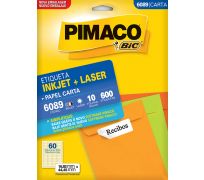 Etiqueta ink jet/laser pimaco carta 16,9 x 44,4mm 6089 c/ 10 fls