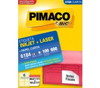 Etiqueta ink jet/laser pimaco carta 84,7 x 101,6mm 6184 c/ 100 fls