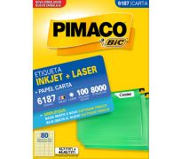 Etiqueta ink jet/laser pimaco carta 12,7 x 44,45mm 6187 c/ 100 fls