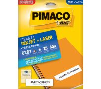 Etiqueta ink jet/laser pimaco carta 25,4 x 101,6mm 6281 c/ 25 fls