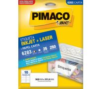 Etiqueta ink jet/laser pimaco carta 50,8 x 101,6mm 6283 c/ 25 fls