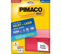 Etiqueta ink jet/laser pimaco carta 84,7 x 101,6mm 6284 c/ 25 fls