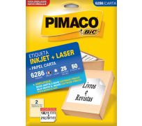 Etiqueta ink jet/laser pimaco carta 138,11 x 212,73mm 6286 c/ 25 fls