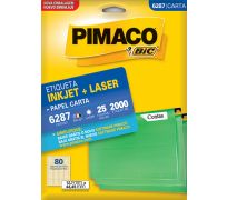 Etiqueta ink jet/laser pimaco carta 12,7 x 44,45mm 6287 c/ 25 fls