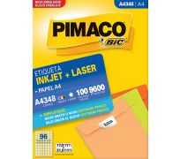 Etiqueta ink jet/laser pimaco A4 17,0 x 31,0mm A4348 c/ 100 fls