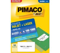 Etiqueta ink jet/laser pimaco A4 55,8 x 99,0mm A4350 c/ 100 fls
