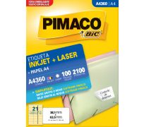 Etiqueta ink jet/laser pimaco A4 38,1 x 63,5mm A4360 c/ 100 fls