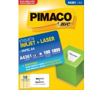 Etiqueta ink jet/laser pimaco A4 46,5 x 63,5mm A4361 c/ 100 fls