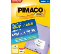 Etiqueta ink jet/laser pimaco A4 67,7 x 99,0mm A4365 c/ 100 fls