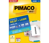 Etiqueta ink jet/laser pimaco A4 143,4 x 199,9mm A4368 c/ 100 fls