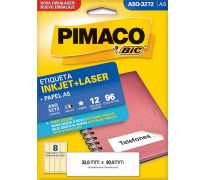 Etiqueta ink jet/laser pimaco A5 Q3272 c/ 12 fls