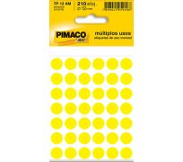 Etiqueta adesiva pimaco para identificação TP12 amarela c/210