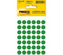 Etiqueta adesiva pimaco para identificação TP12 verde c/210