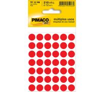 Etiqueta adesiva pimaco para identificação TP12 vermelha c/210