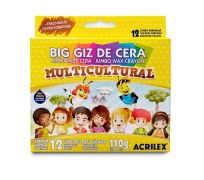 Giz de cera acrilex multicultural 12 cores 09122