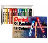 Giz pentel pastel oleoso com 12 cores