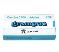Grampo Bacchi 26/6 galvanizado com 5.000
