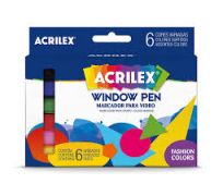Caneta window pen acrilex 6 cores