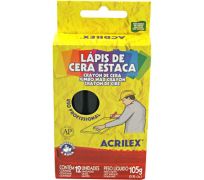Giz de cera estaca Acrilex c/ 12 preto 520