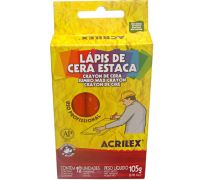Giz de cera estaca Acrilex c/ 12 vermelho fogo 507