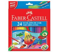 Lápis de Cor Aquarelável  Faber-Castell - C/24 Cores  - (REF:120224G)