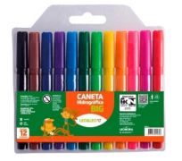 Caneta hidrográfica jumbo Leo & leo 12 cores